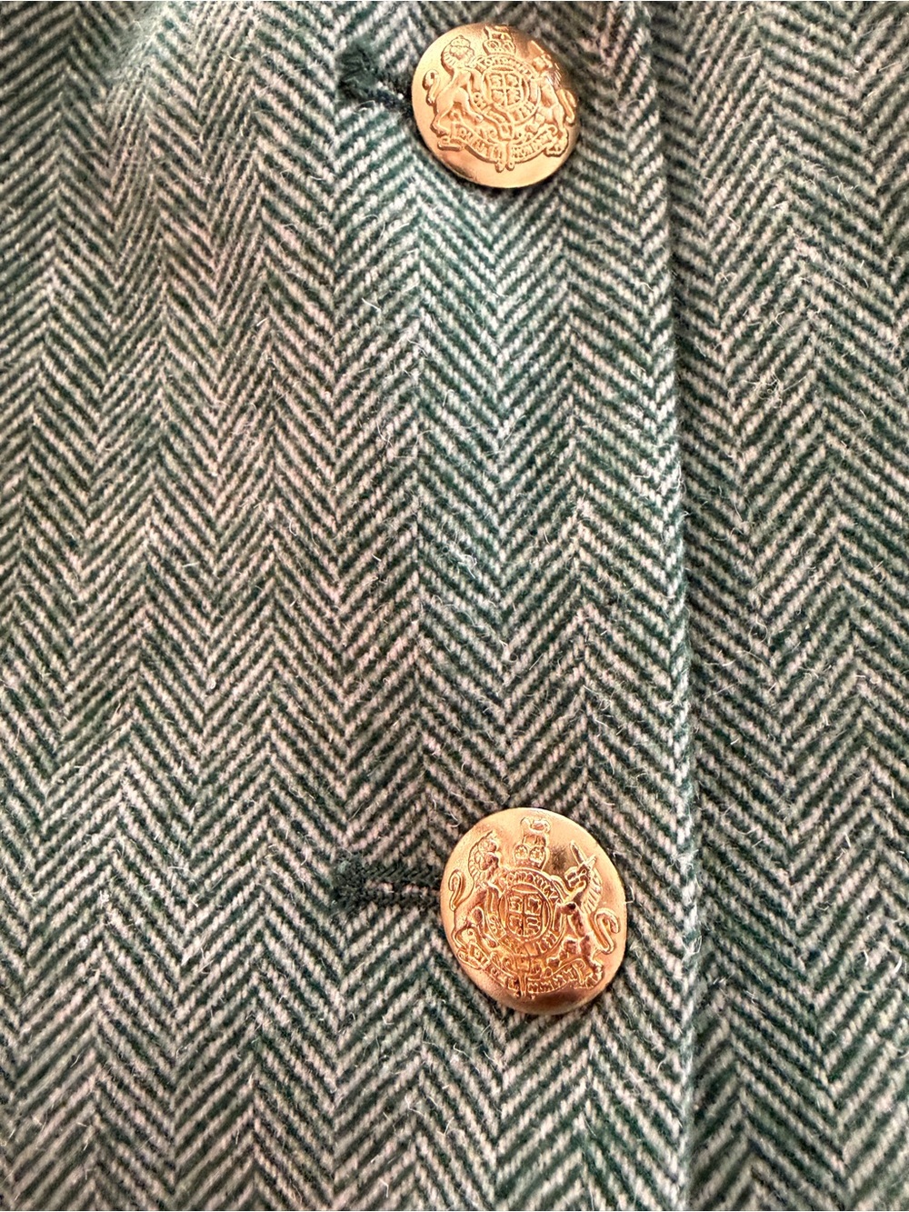 J. Crew Green Herringbone Schoolboy Blazer Wool Blend Womens Size 20 - Picture 5 of 15
